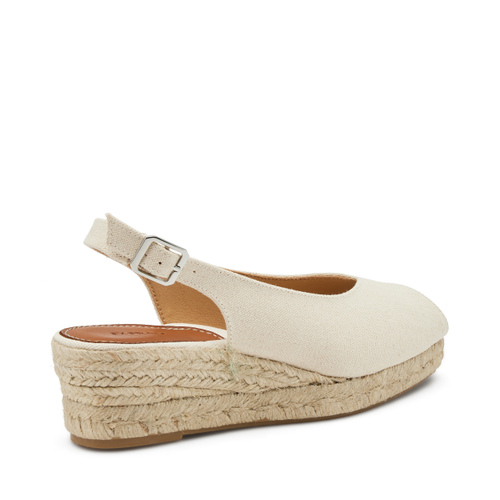 Open-toe canvas slingbacks with rope wedge - Frau Shoes | Official Online Shop