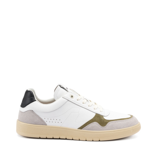 Sneaker aus Leder mit Einsätzen in Kontrastfarbe - Frau Shoes | Official Online Shop