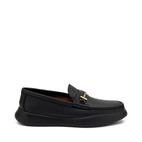 Casual tumbled leather loafers with clasp detail - Frau Shoes | Official Online Shop