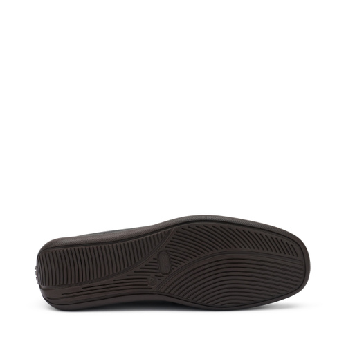 Mokassin mit Querriemen aus gewalktem Leder - Frau Shoes | Official Online Shop