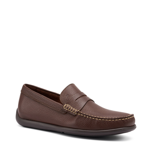 Mokassin mit Querriemen aus gewalktem Leder - Frau Shoes | Official Online Shop