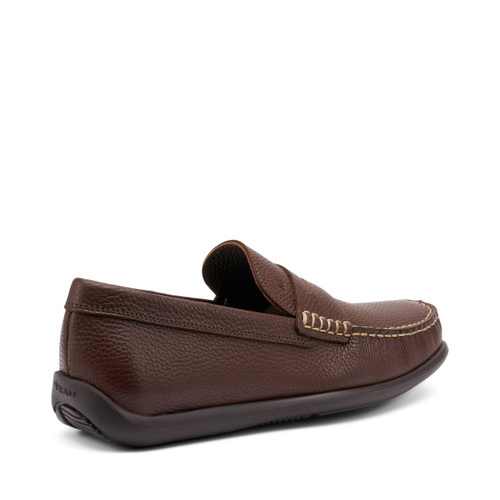 Mokassin mit Querriemen aus gewalktem Leder - Frau Shoes | Official Online Shop