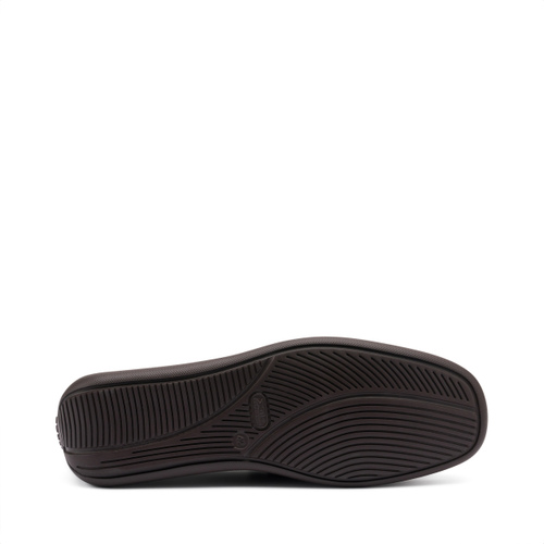 Mokassin mit Querriemen aus gewalktem Leder - Frau Shoes | Official Online Shop