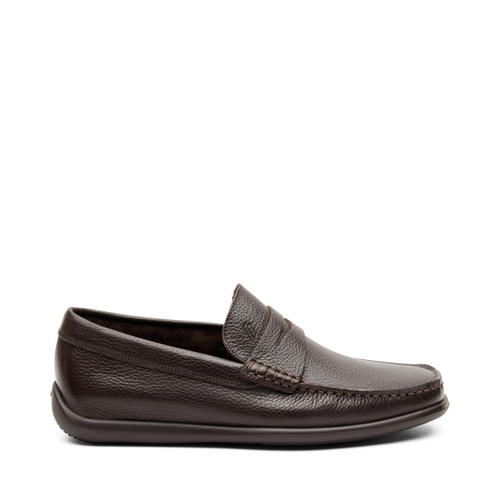 Tumbled leather saddle loafers - Frau Shoes | Official Online Shop