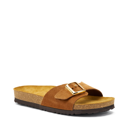 Pantolette mit Riemchen aus Veloursleder - Frau Shoes | Official Online Shop
