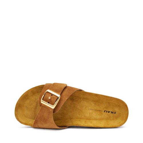 Pantolette mit Riemchen aus Veloursleder - Frau Shoes | Official Online Shop
