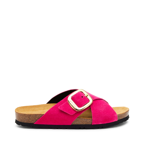 Sandalette mit überkreuztem Riemen aus Veloursleder - Frau Shoes | Official Online Shop