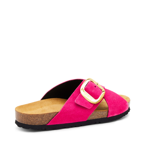 Sandalette mit überkreuztem Riemen aus Veloursleder - Frau Shoes | Official Online Shop