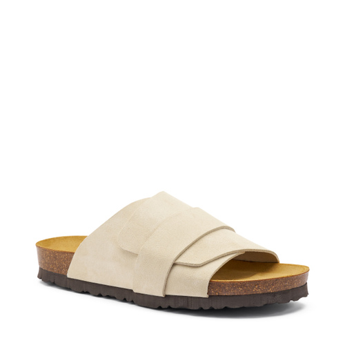 Pantolette mit breitem Riemen aus Veloursleder - Frau Shoes | Official Online Shop