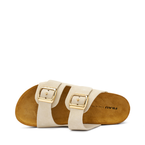 Pantolette mit doppeltem Riemen aus Veloursleder - Frau Shoes | Official Online Shop