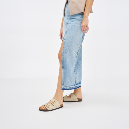 Pantolette mit doppeltem Riemen aus Veloursleder - Frau Shoes | Official Online Shop