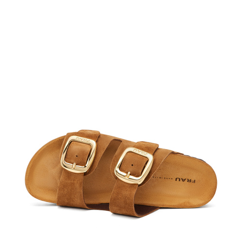 Sandalette mit doppeltem Riemen aus Veloursleder - Frau Shoes | Official Online Shop