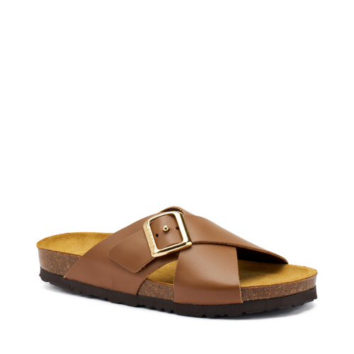 Pantolette mit überkreuztem Riemen aus Leder - Frau Shoes | Official Online Shop