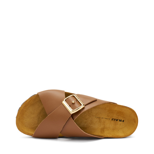 Pantolette mit überkreuztem Riemen aus Leder - Frau Shoes | Official Online Shop