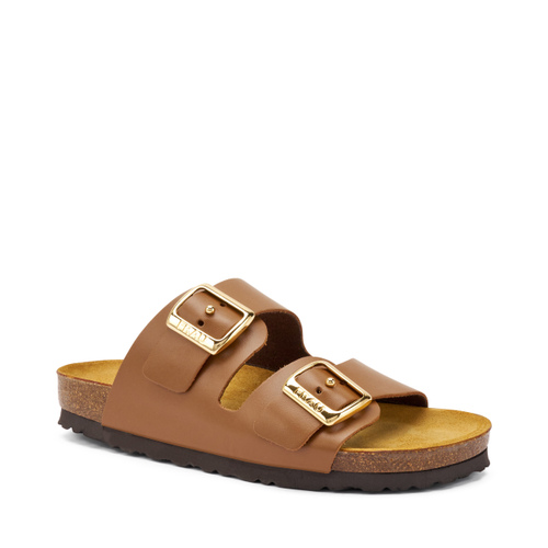 Pantolette mit doppeltem Riemen aus Leder - Frau Shoes | Official Online Shop