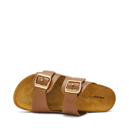 Pantolette mit doppeltem Riemen aus Leder - Frau Shoes | Official Online Shop