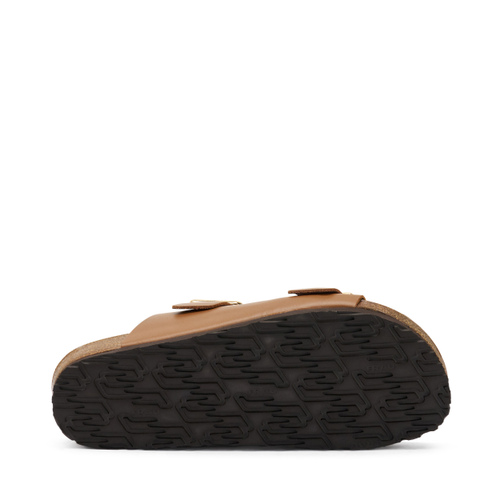Pantolette mit doppeltem Riemen aus Leder - Frau Shoes | Official Online Shop