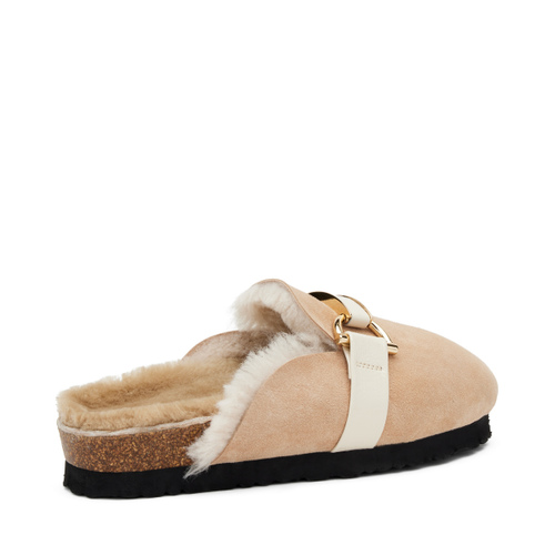 Sheepskin mules with clasp detail - Frau Shoes | Official Online Shop