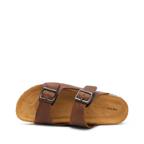 Nubuck double-strap sliders - Frau Shoes | Official Online Shop