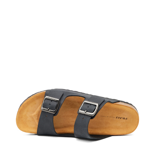 Nubuck double-strap sliders - Frau Shoes | Official Online Shop