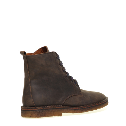 Distressed-effect nubuck ankle boots with crepe sole - Frau Shoes | Official Online Shop