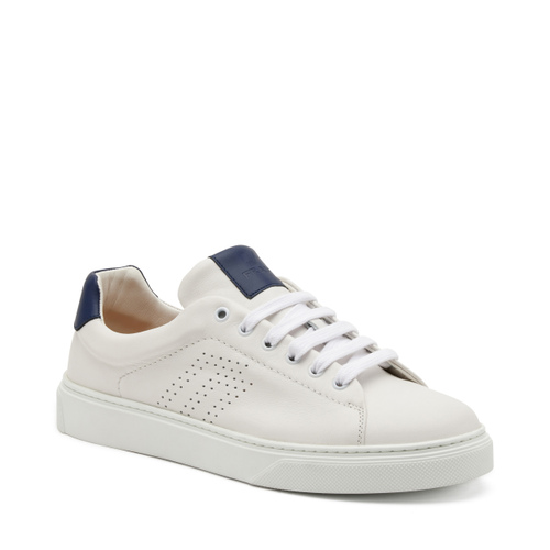 Leather sneakers with perforated logo, Col. BIio | Frau
