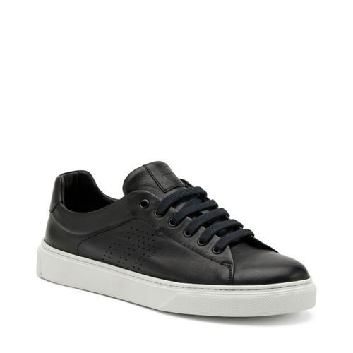 Leather sneakers with perforated logo - Frau Shoes | Official Online Shop