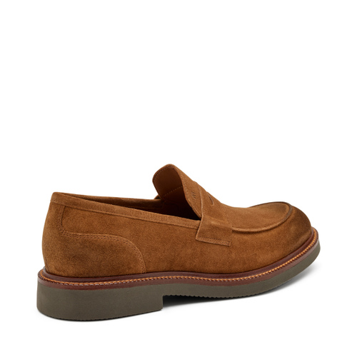 Mokassin aus Veloursleder mit Sohle in Kontrastfarbe - Frau Shoes | Official Online Shop