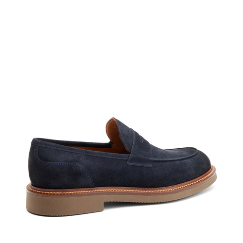 Mokassin aus Veloursleder mit Sohle in Kontrastfarbe - Frau Shoes | Official Online Shop