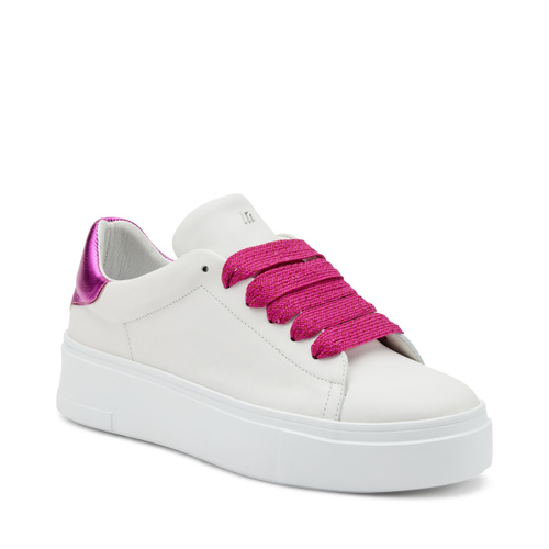 Sneaker aus Leder mit glänzenden Schnürsenkeln - Frau Shoes | Official Online Shop