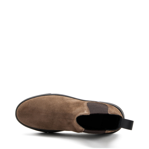 Casual suede Chelsea boots with elasticated wool bands - Frau Shoes | Official Online Shop