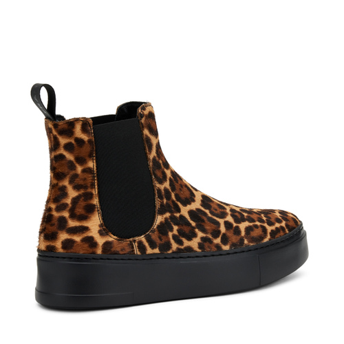Ponyhair-effect leather Chelsea boots with animal print - Frau Shoes | Official Online Shop