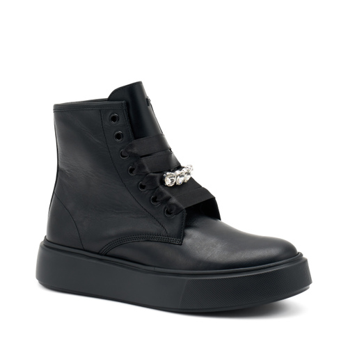 Leather combat boots with accessory - Frau Shoes | Official Online Shop