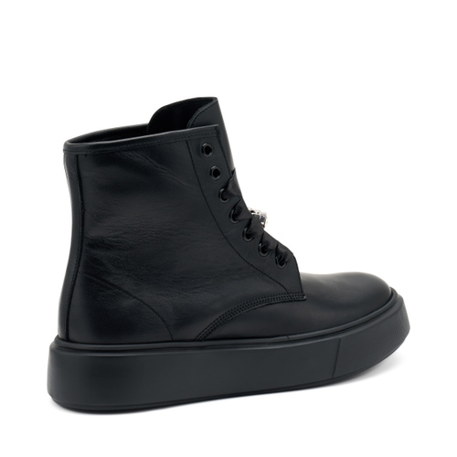 Leather combat boots with accessory - Frau Shoes | Official Online Shop