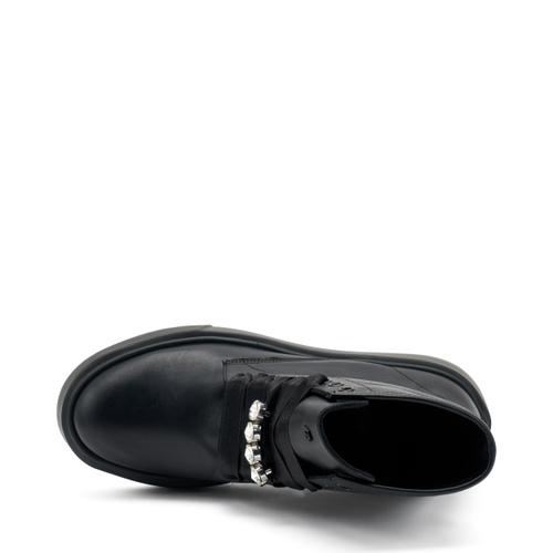 Leather combat boots with accessory - Frau Shoes | Official Online Shop