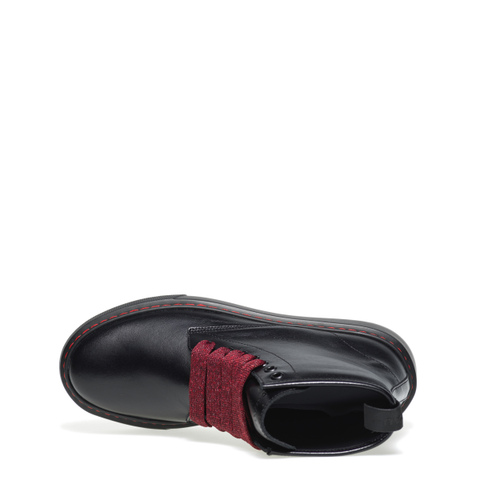 Leather combat boots with contrasting details - Frau Shoes | Official Online Shop