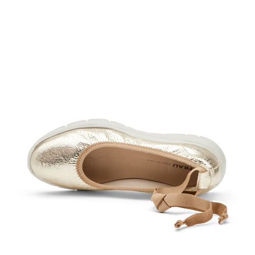 Sporty craquelure foiled leather ballet flats - Frau Shoes | Official Online Shop