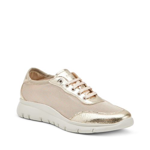 Sporty semi-sheer fabric and foiled leather sneakers - Frau Shoes | Official Online Shop