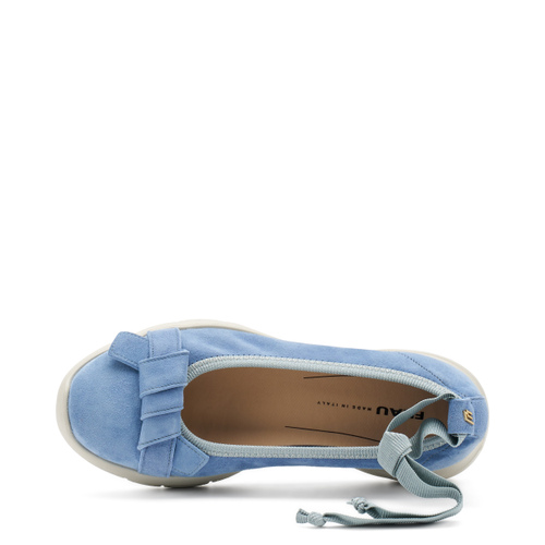 Extra-light suede ballet flats with saddle detail - Frau Shoes | Official Online Shop