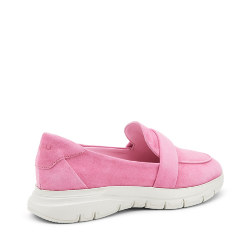 Extra-light suede slip-ons with saddle detail - Frau Shoes | Official Online Shop