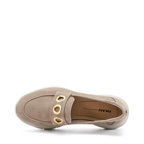Extraleichter Slip-On aus Veloursleder mit Ösen - Frau Shoes | Official Online Shop