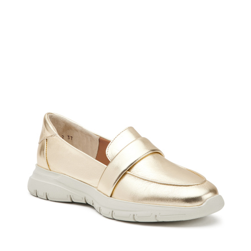 Extra-light foiled leather slip-ons with saddle detail - Frau Shoes | Official Online Shop