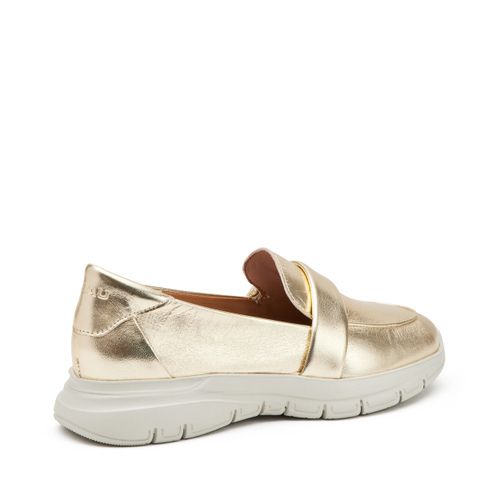 Extra-light foiled leather slip-ons with saddle detail - Frau Shoes | Official Online Shop