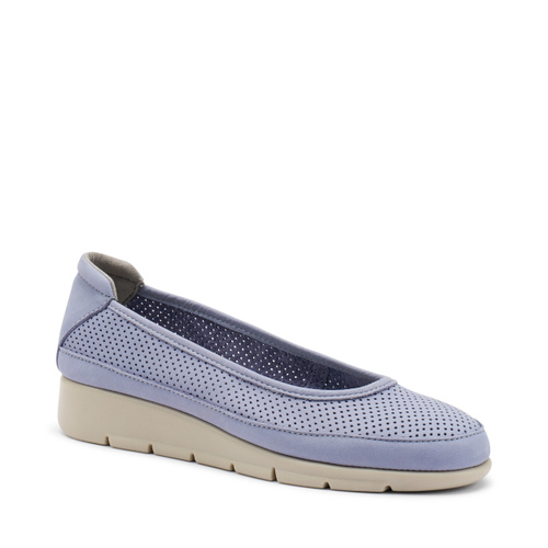 ComfortTech-Ballerinas aus gestanztem Nubukleder - Frau Shoes | Official Online Shop