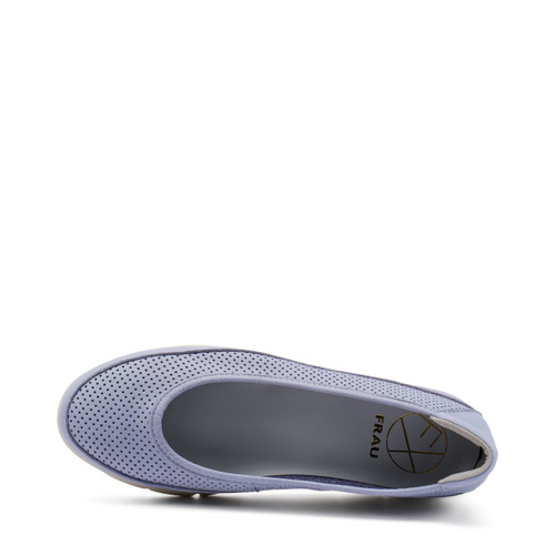 ComfortTech-Ballerinas aus gestanztem Nubukleder - Frau Shoes | Official Online Shop