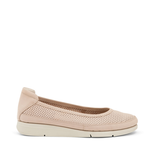 Comfortable perforated nubuck ballet flats - Frau Shoes | Official Online Shop