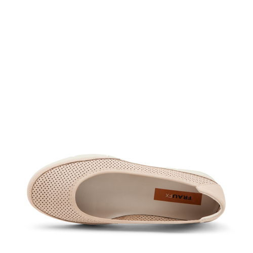 Comfortable perforated nubuck ballet flats - Frau Shoes | Official Online Shop