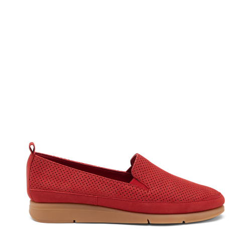 Comfortable perforated nubuck slip-ons - Frau Shoes | Official Online Shop