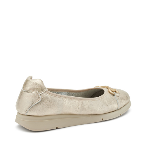 Comfortable foiled leather ballet flats with clasp - Frau Shoes | Official Online Shop
