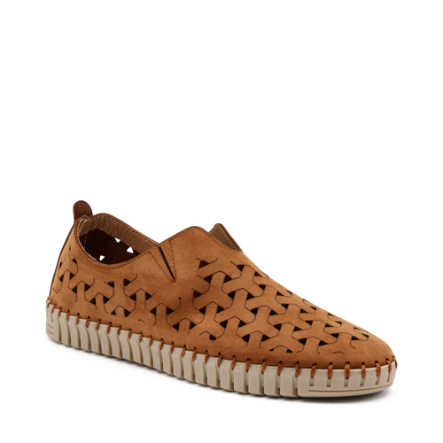 Perforated nubuck slip-ons - Frau Shoes | Official Online Shop